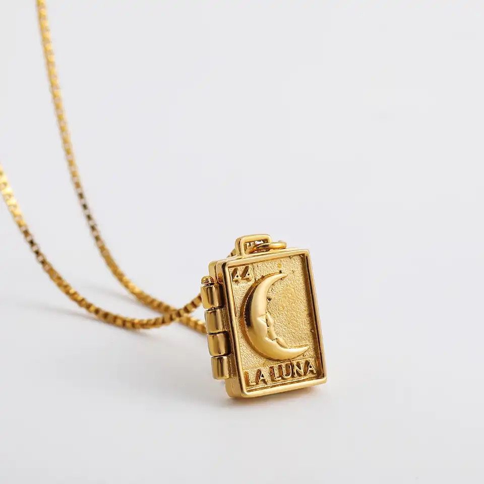 Iamdoyleyboutique : Moon Pendant Necklace For Women Girls Stainless Steel Jewelry Birthday gift