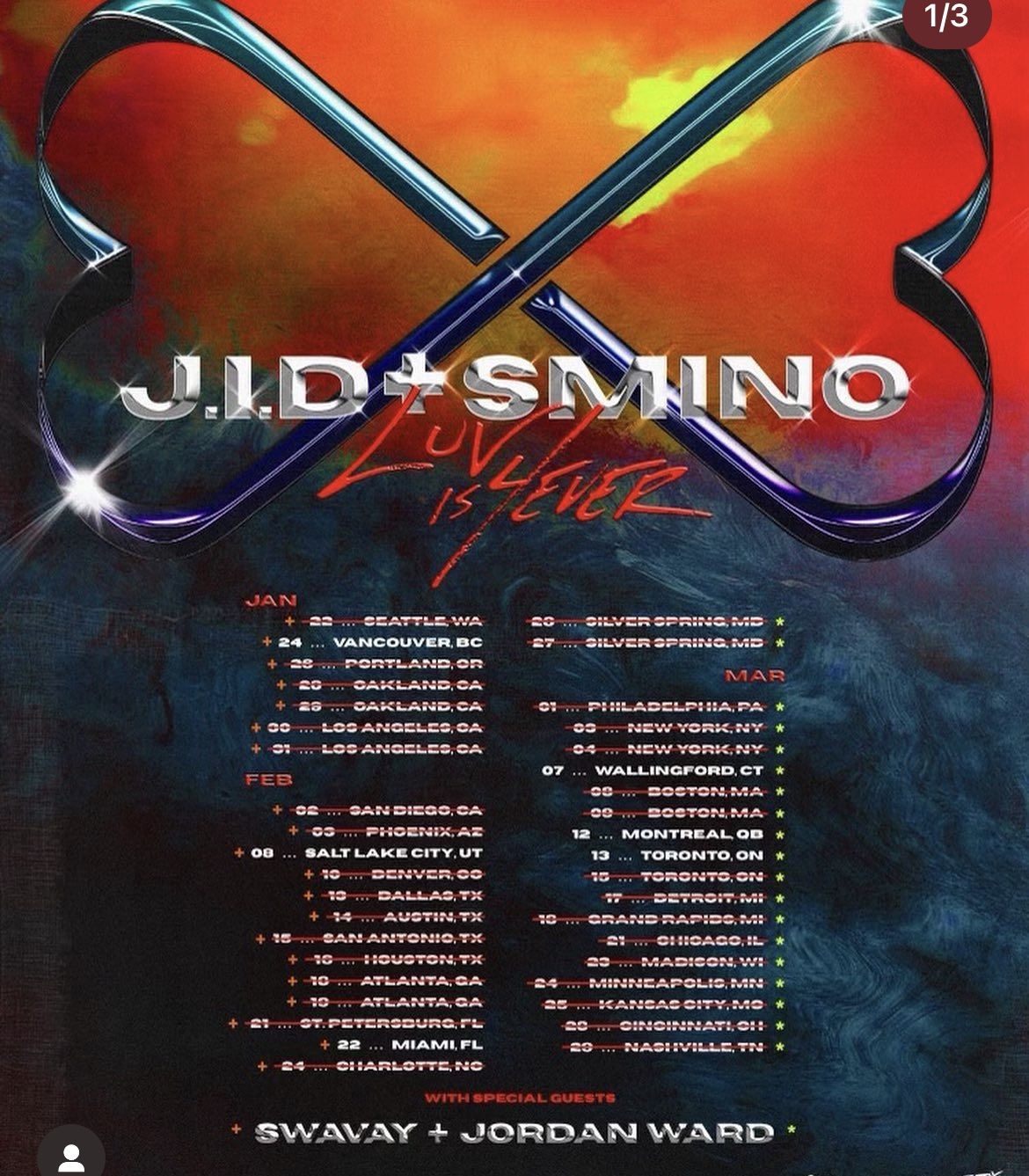 1 Ticket To Smino And Jid Luv Is 4 Ever Tour