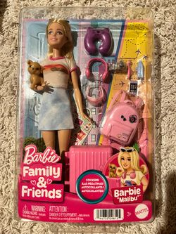 Barbie Malibu Family & Friends Travel Doll Set