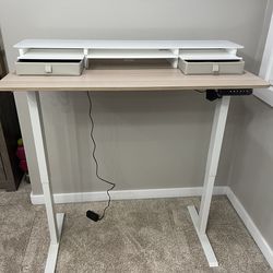 Electric adjustable standing computer desk