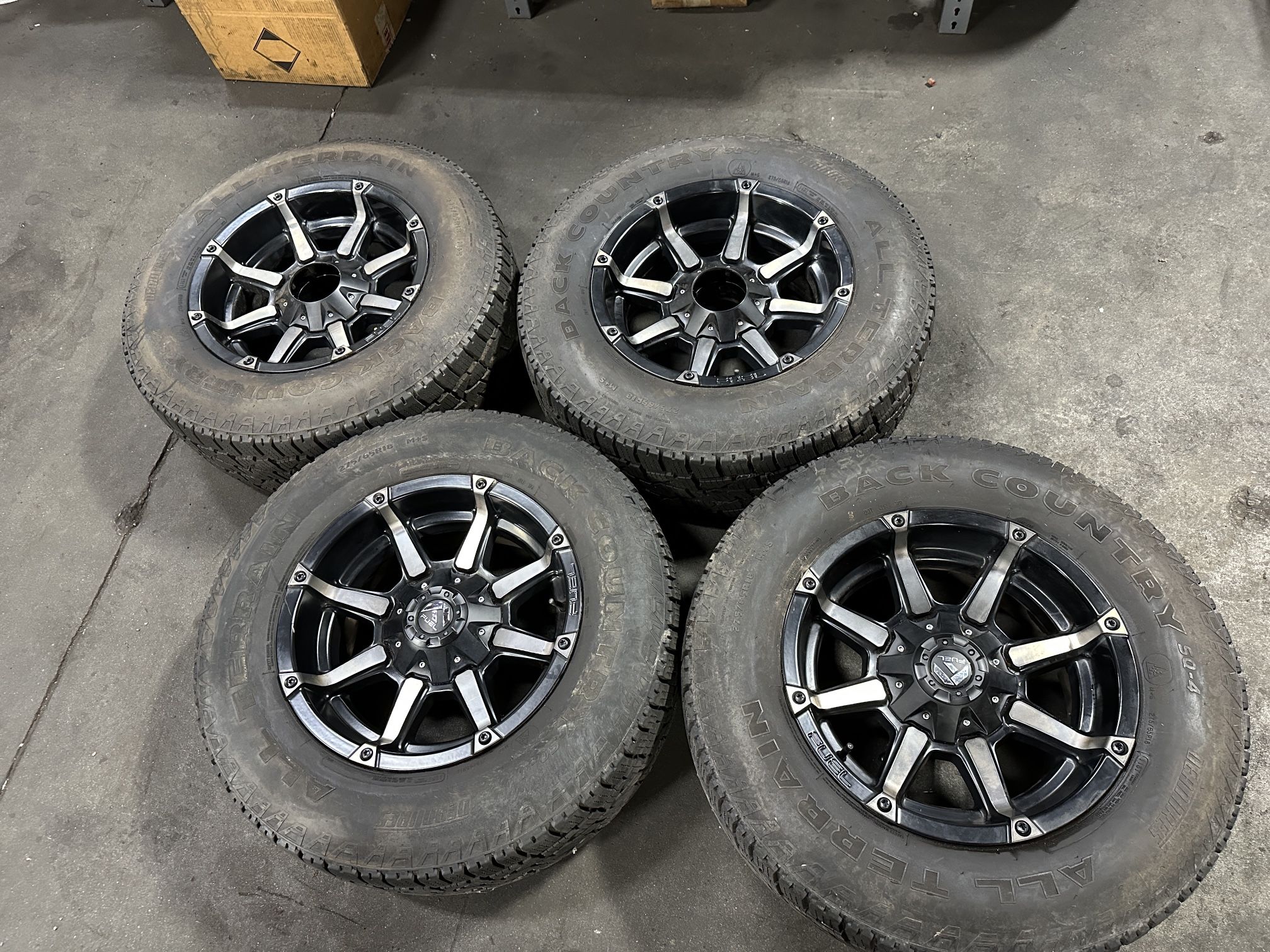 Fuel aftermarket 18in Rims and Tires 275/65/18 BackCountry AT