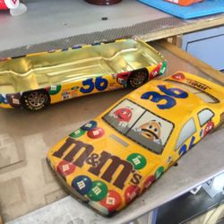 M&Ms Tin Candy Holder Race Car No Candy   Great  Christmas  gift 