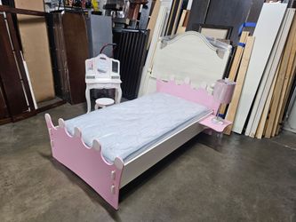 Pink and White Kids Princess Bed Frame