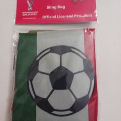 FIFA World Cup 2022 Mexico Sling Bag 17x13.5 Soccer Drawstring Backpack Brand New