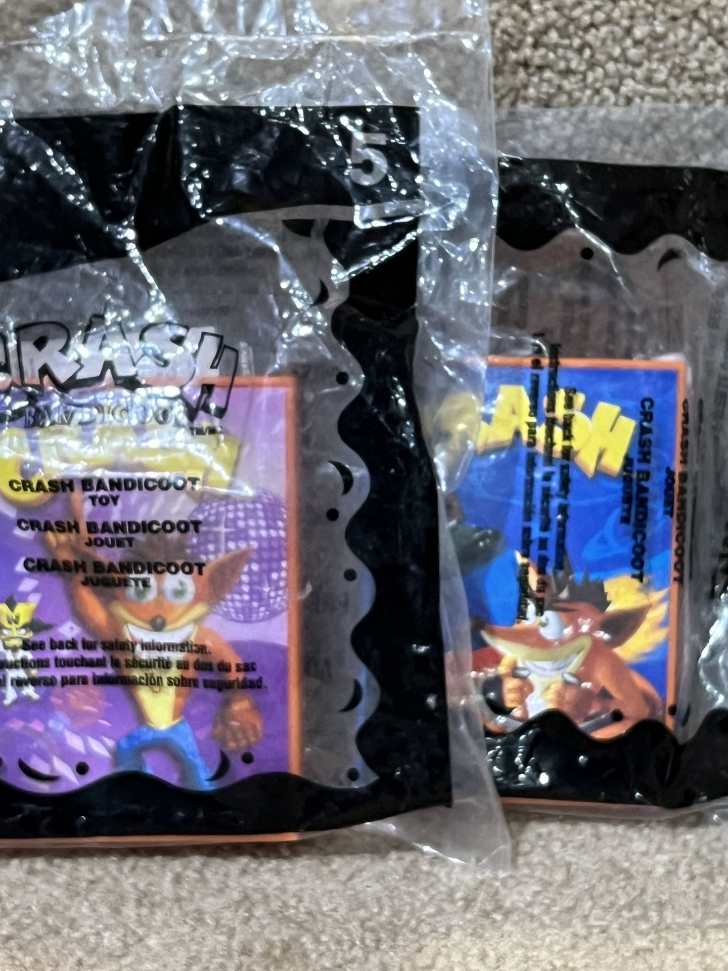 McDonald's Happy Meal Toy 2005 Crash Bandicoot #3 #5 Toy New Sealed set of 2