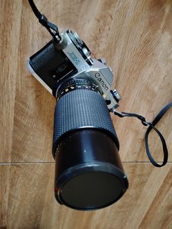 Vintage canon with accessories