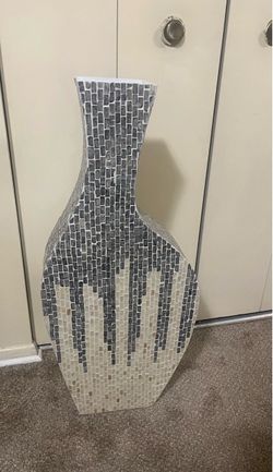 Large Mother of Pearl inlay Mosaic Tile Floor Vase pick up Gaithersburg md20877