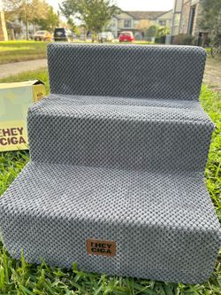 EHEY CIGA High-Density Foam Pet Stairs (3 Steps - Grey)