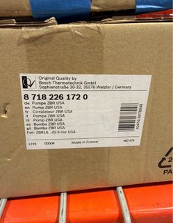 “New”Bosch OEM boiler circulation pumps, part number (contact info removed)0