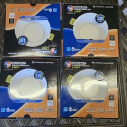 e
LITHONIA LIGHTING 5"/6" WHITE BAFFLE RECESSED DIMMABLE LED DOWNLIGHT NEW Pack of 4 #408