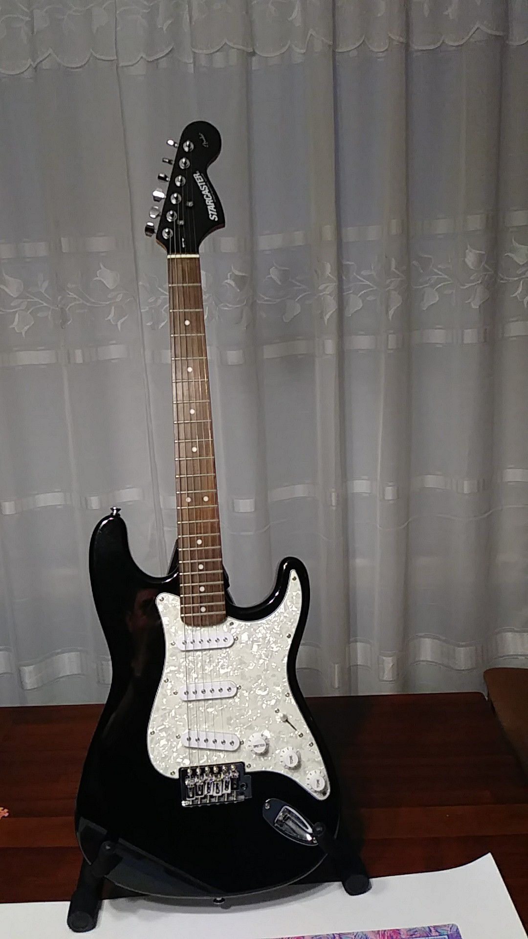 Fender Starcaster electric guitar.
