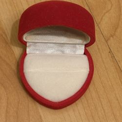 Red Heart Velvet Ring Box