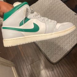 Green And White Jordan 1s 