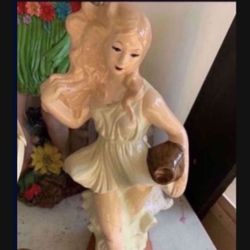 25 inch ceramic garden statue vintage