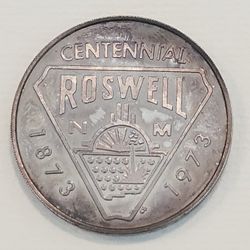 1973 Roswell New Mexico Centennial Anniversary 1 oz 999 Fine Silver Round Toner 
