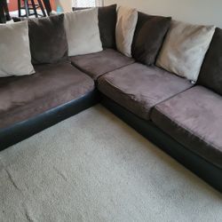 Used Sectional (Faux Leather & Fabric)