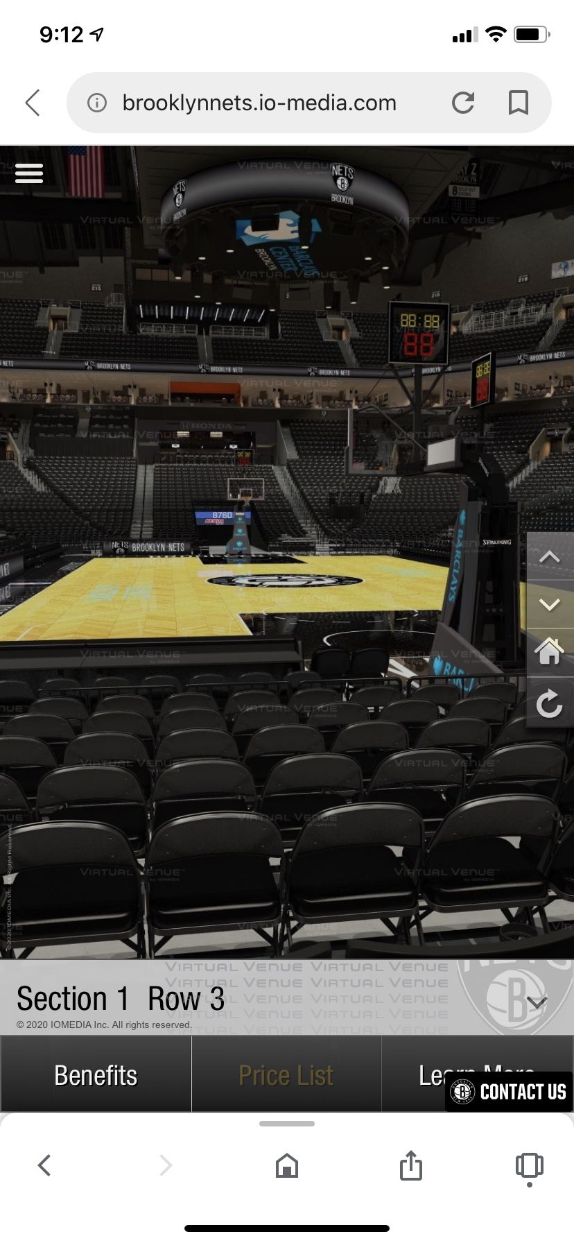 Brooklyn nets nba tickets 4th row from court