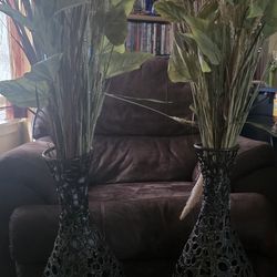 Set of vases with flowers