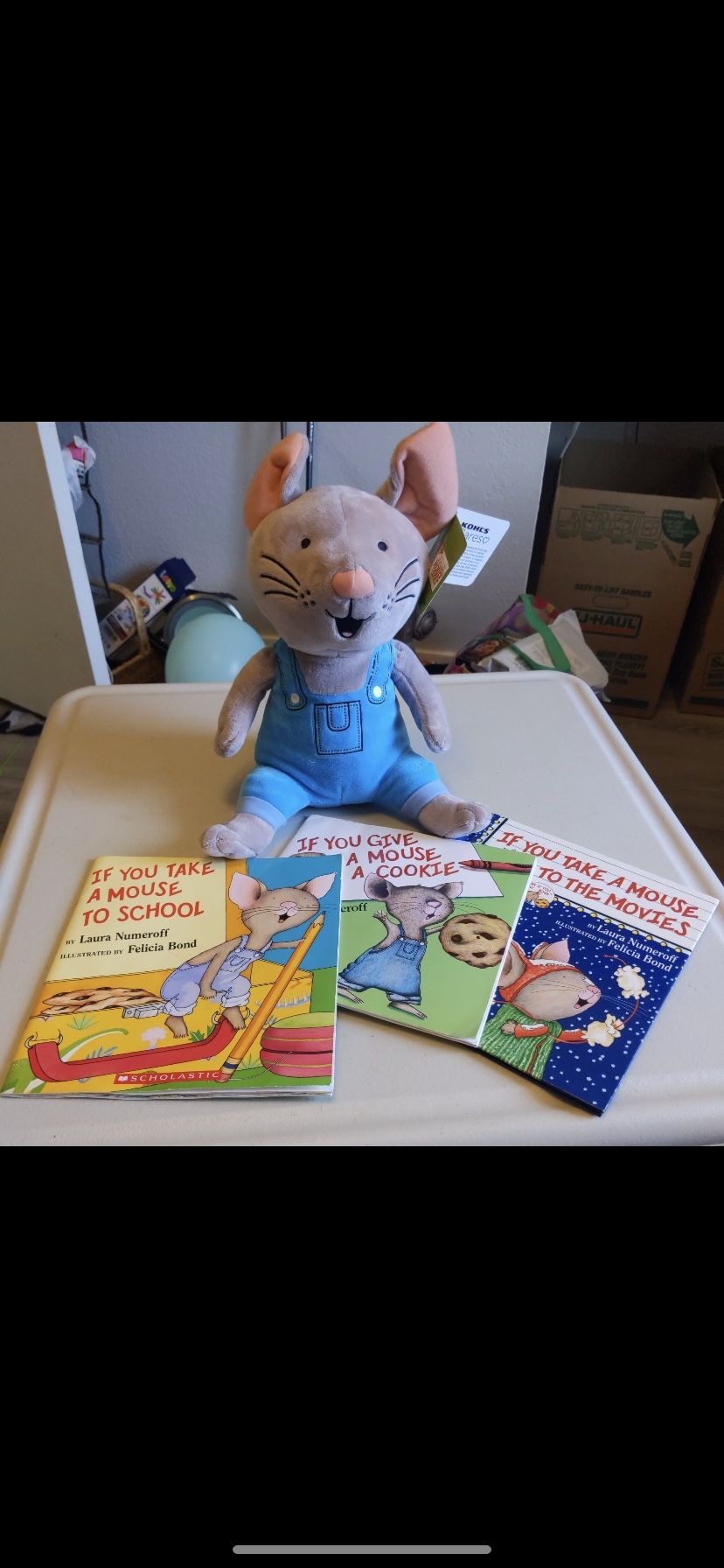 If You Give A Mouse A Cookie Plush And 3 Books