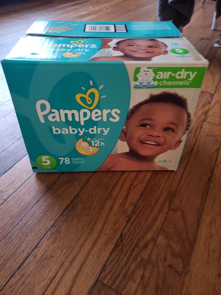 1 BOX DIAPERS PAMPERS BABY DRY SIZE 5