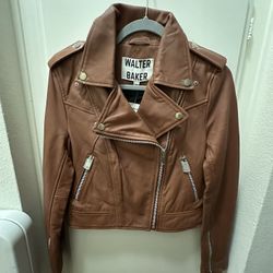 Walter Baker Women Leather Jacket Brown Size S
