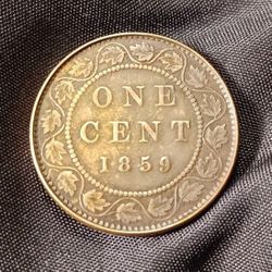 1859 narrowo 9 brass coin 