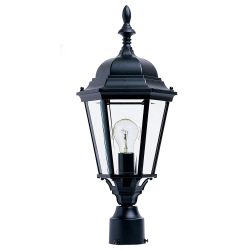 MAXIM LIGHTING Westlake One Light Outdoor Pole Post Lantern Lamp 1005BK
