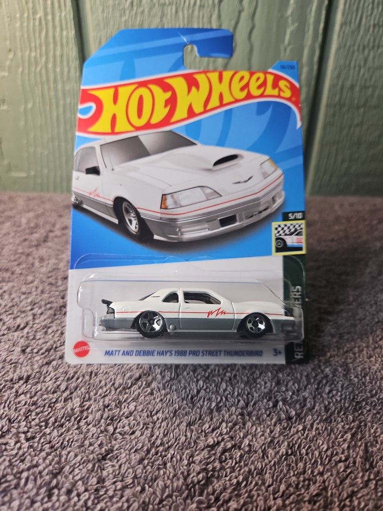 Hot Wheels Car Toys 56/250 Matt And Debbie Hay's 1988 Pro Street Thunderbird White