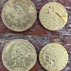 Gold 1907 Five D & 1927 Indian Head 2 1/2 (please read description for pricing)