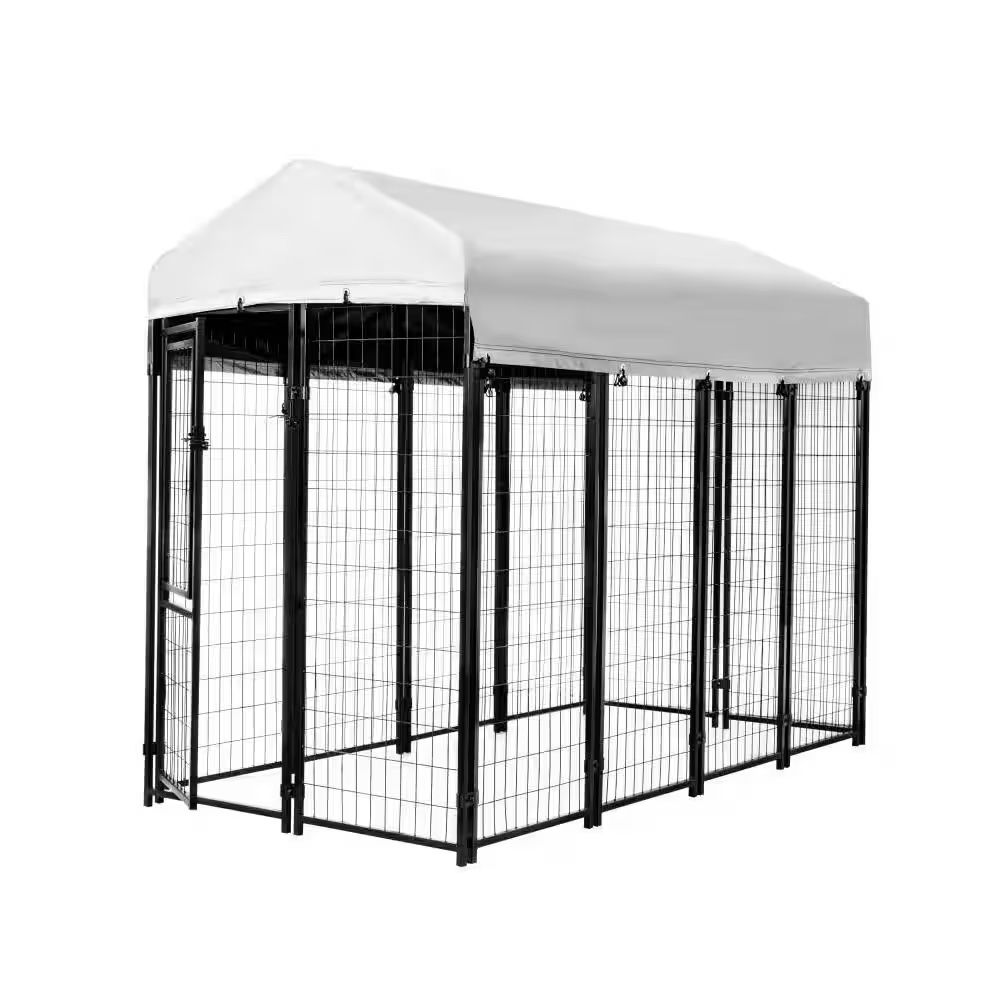 4 ft. x 8 ft. x 6 ft. Welded Wire Dog Fence Kennel Kit (X2)