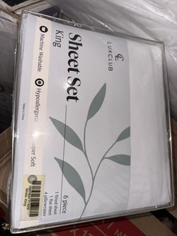 LuxClub King Sheet Set 6-Piece White
