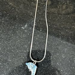 Sterling Silver Be less And Pendant Dolphin Glass Art 