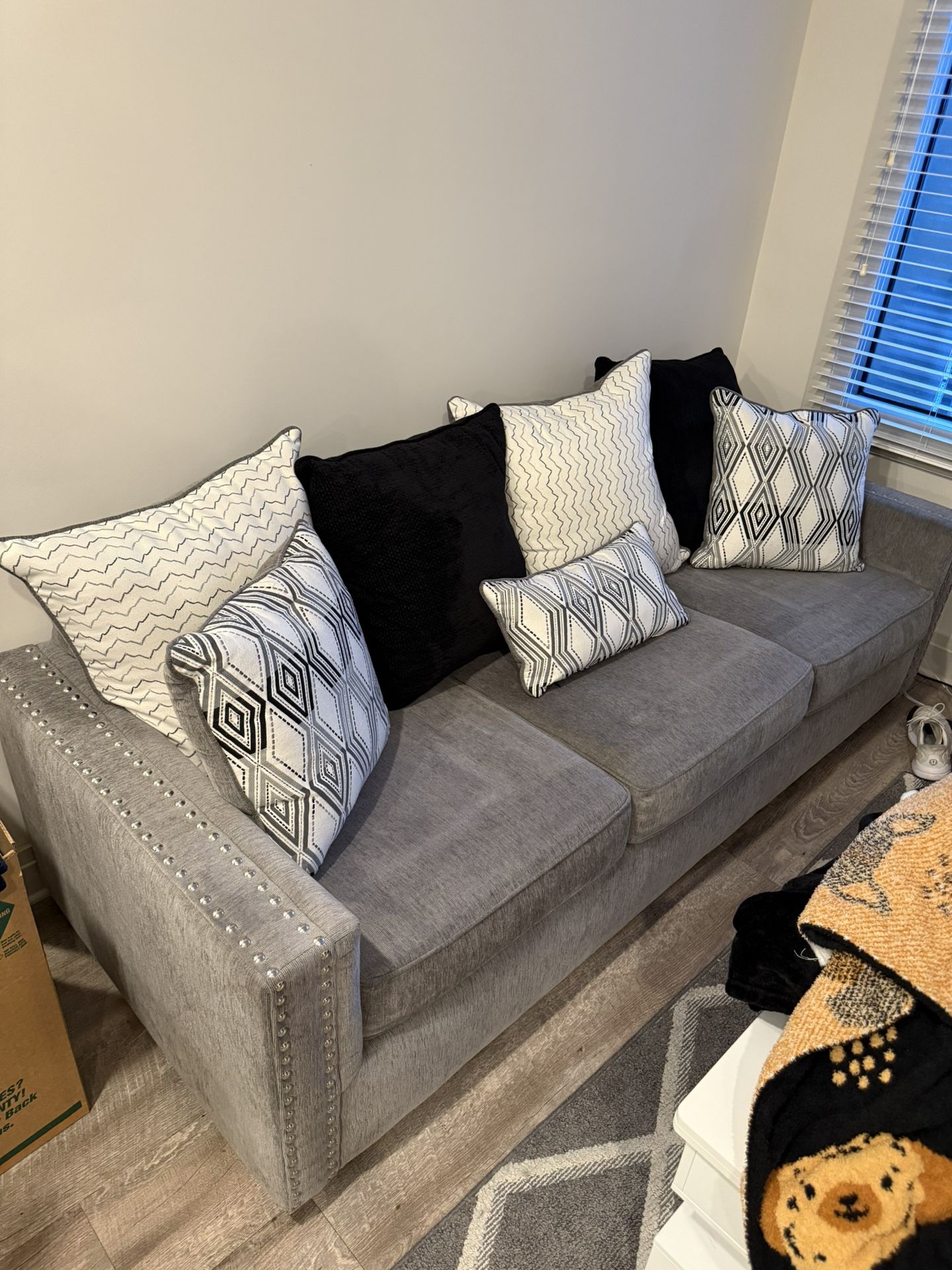 Queen Sleep Sofa 90” Long, 30” Tall Back