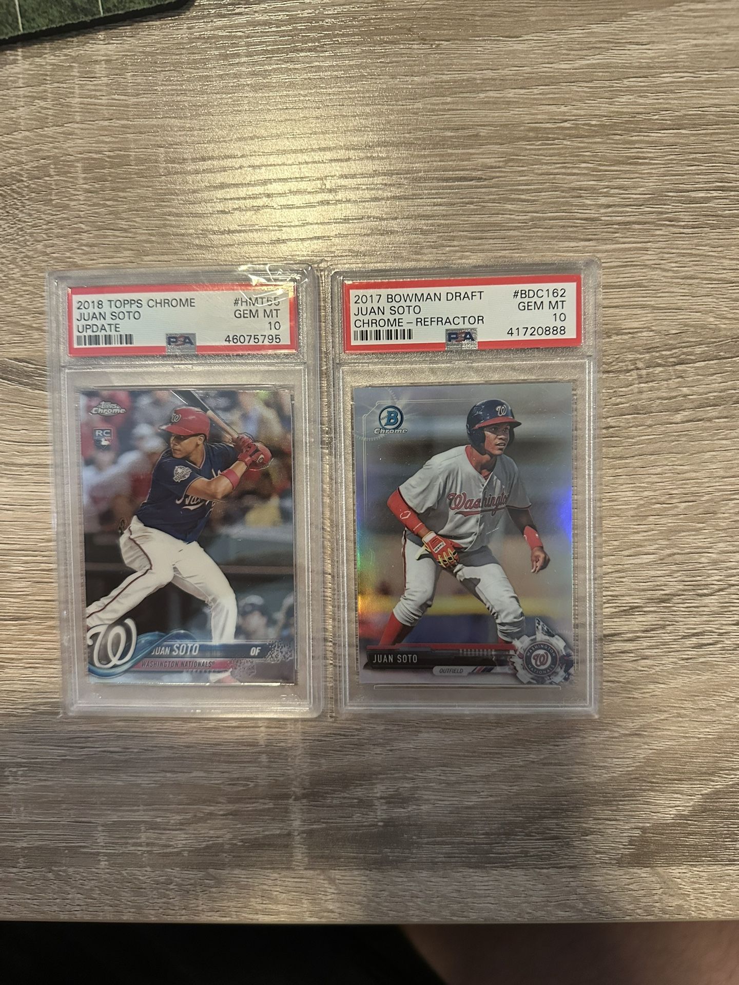 2 Juan Soto PSA 10 Rookies 2018 Topps Chrome 2017 Bowman Chrome Draft Refractor