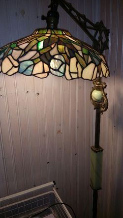Antique 1940's stained glass floor lamp