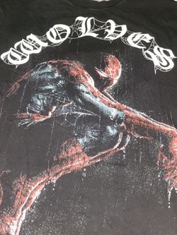 Wolves Graphic T-Shirt Black Spider-Man Print