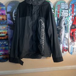 Revenge Grey Zipper Rain Jacket