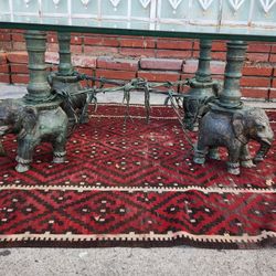 Beautiful  Bronze Elephants Coffee Table 