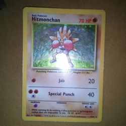 Original Hitmonchan Pokemon card 1995