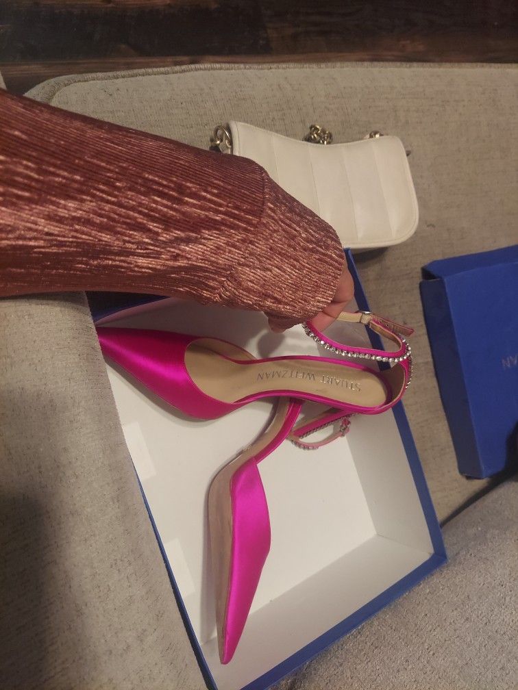 Stuart Weitzman Pointy Hot Pink Heel Size 8