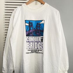 Vintage 1994 Vincent Thomas Bridge Conquer The Bridge  8K Run Walk Long Sleeve T-shirt