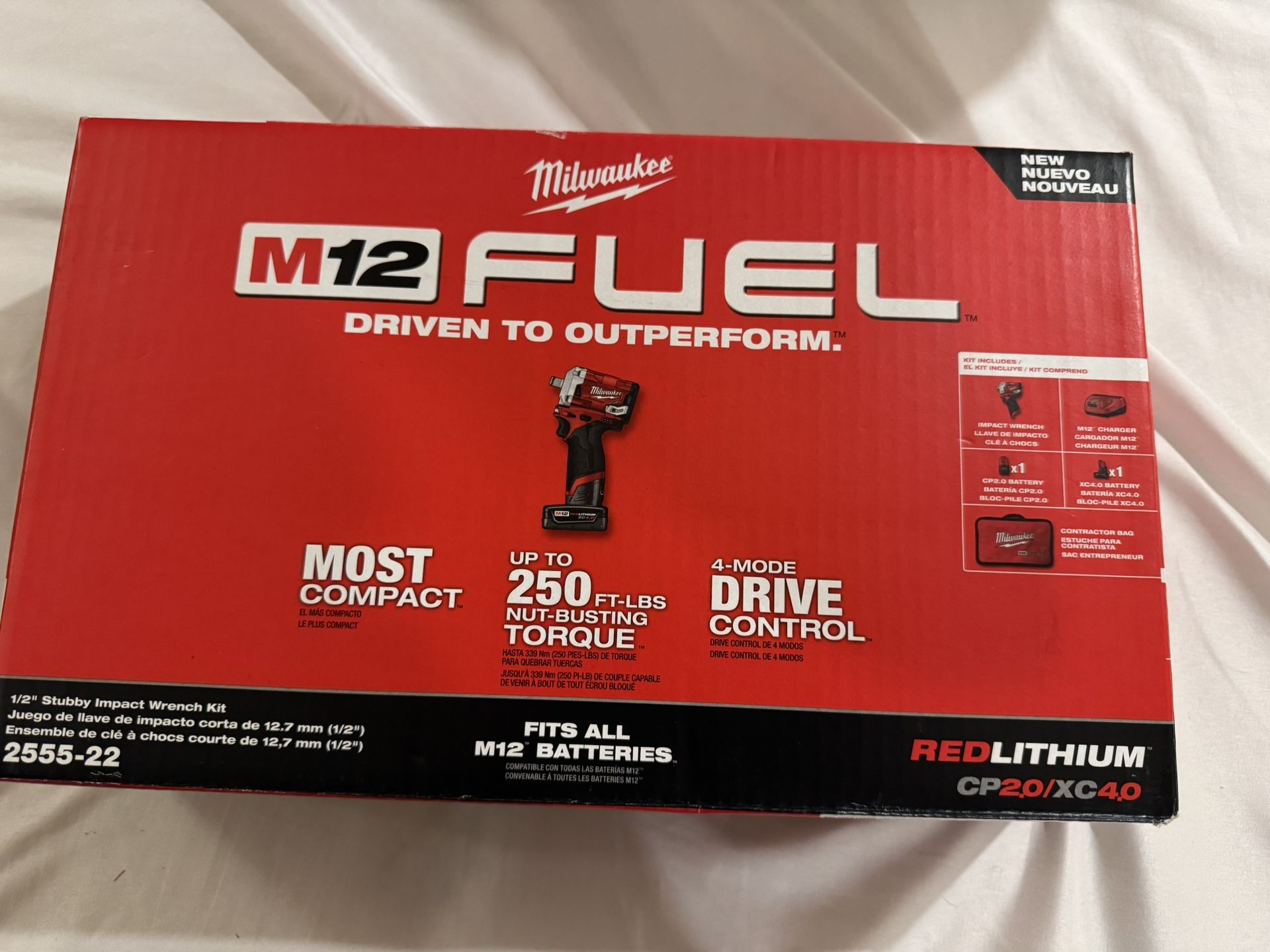 Milwaukee M12 1/2 Inch Impact Wrench 2555-22