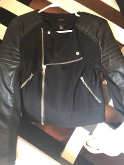 Black/ leather moto jacket