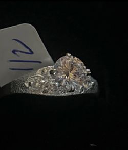 Solitary Stone Sterling Silver Ring