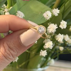 Vintage 14K Gold Diamond Ring (.75 CT) – Bezel Set Estate Piece 💎 