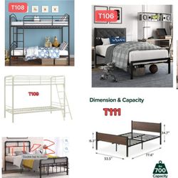 Twin size bed frame , No Box Spring Needed  $80-$180