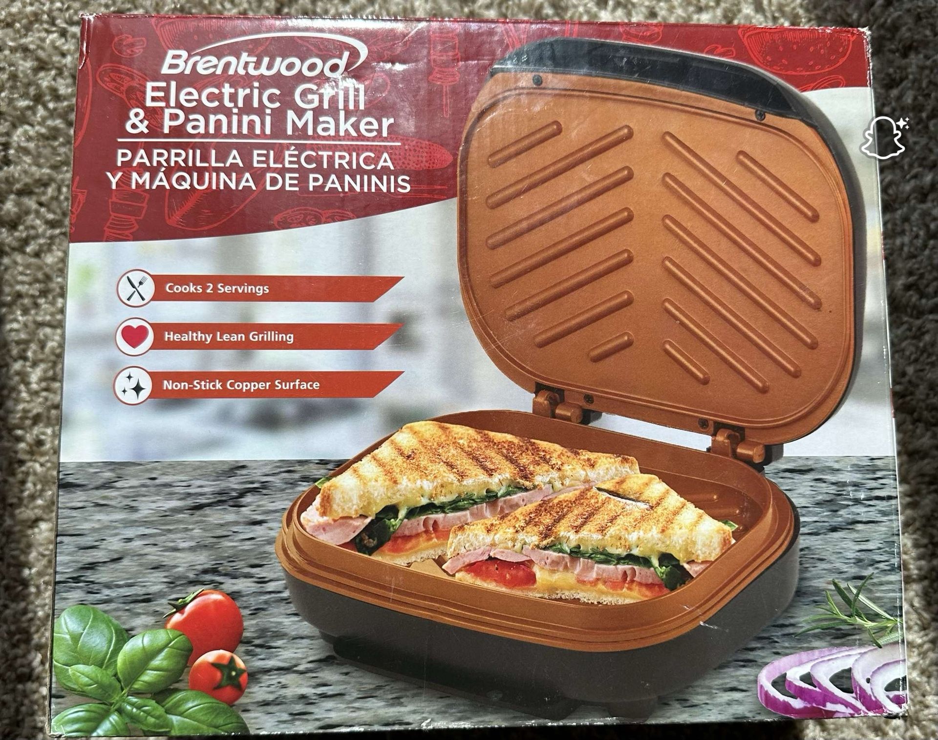 Electric Grill & Panini Maker $45