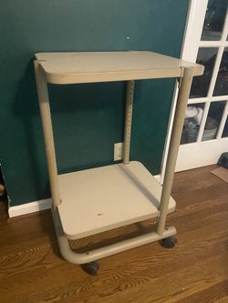 Multi-use Beige rolling cart desk