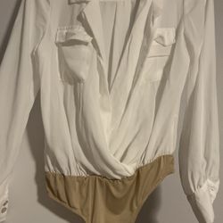 White Long Sleeve Flowy Shirt