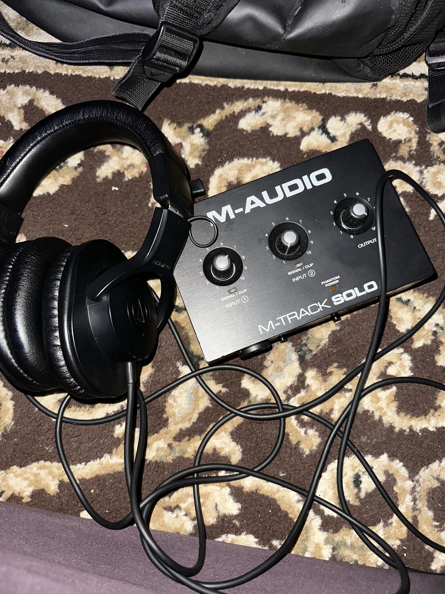 M-Track Solo And Audio Technica M20x Headphones.